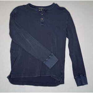 Banana Republic Men’s XL Blue Henley Long Sleeve Shirt Casual Cotton Moderate We